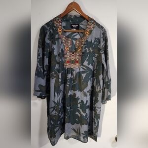 Johnny Was Dress Mini Camo Size Petite Medium Embroidered